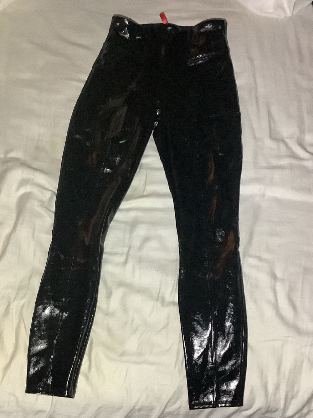 Spanx Faux Patent Leather Leggings Black High Rise size Small